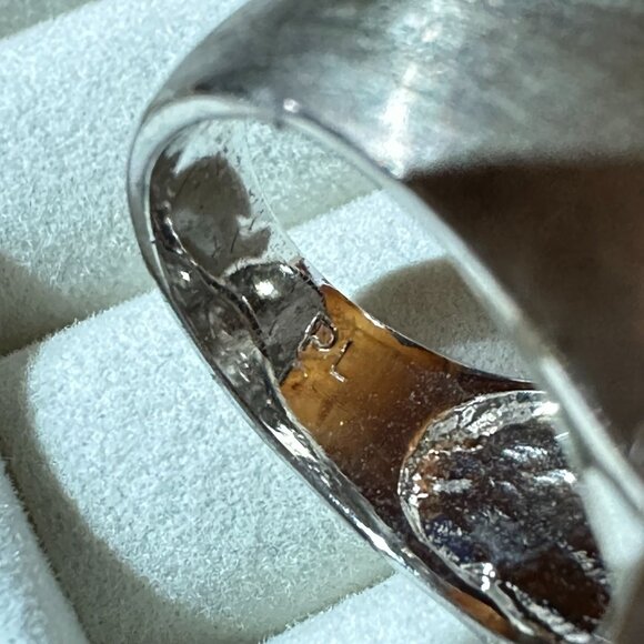 Park Lane Silver-Tone Bean Ring Size 7 Sleek Modern Design - Picture 3 of 10